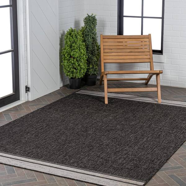 JONATHAN Y Alda Modern Minimalist Mingled Solid Black/Cream