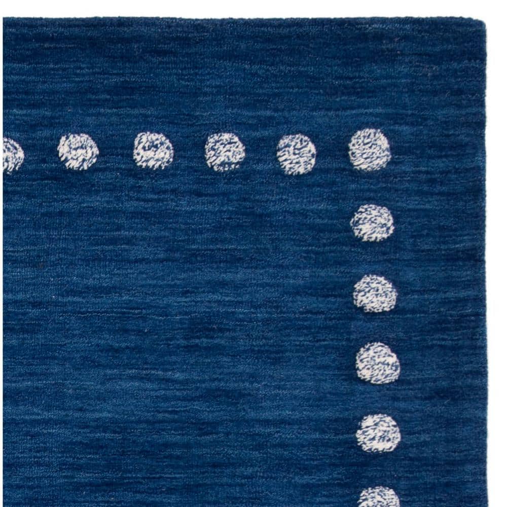 Handmade Tufted Navy Wool Square Kids Playroom Rug - 59" x 59"
