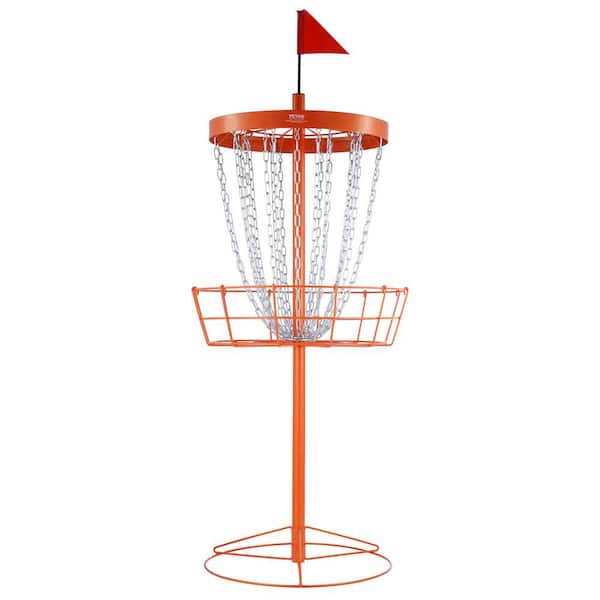 VEVOR Disc Golf Basket 24-Chains Disc Golf Target Hole Heavy-Duty Steel Practice Disc Golf Basket Stand Equipment with 6 Discs