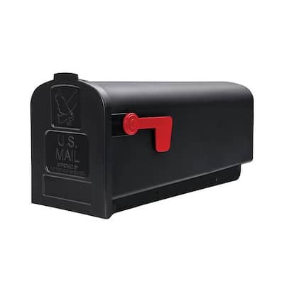 Parsons Medium, Plastic, Post Mount Mailbox, Black