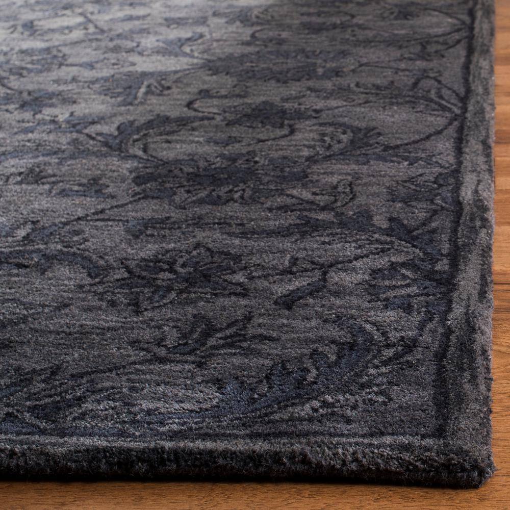 Gray Hand-Tufted Wool Persian Floral Area Rug 6' x 9'