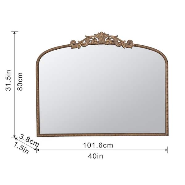 Classic Vintage 40 in. W x 31.5 in. H Arch Baroque Frame Gold