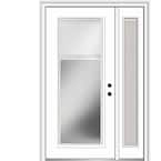 53 in. x 81.75 in. Internal Blinds Left-Hand Full-Lite Primed Steel Prehung Front Door w/ One Sidelite, 4-9/16 in. Frame
