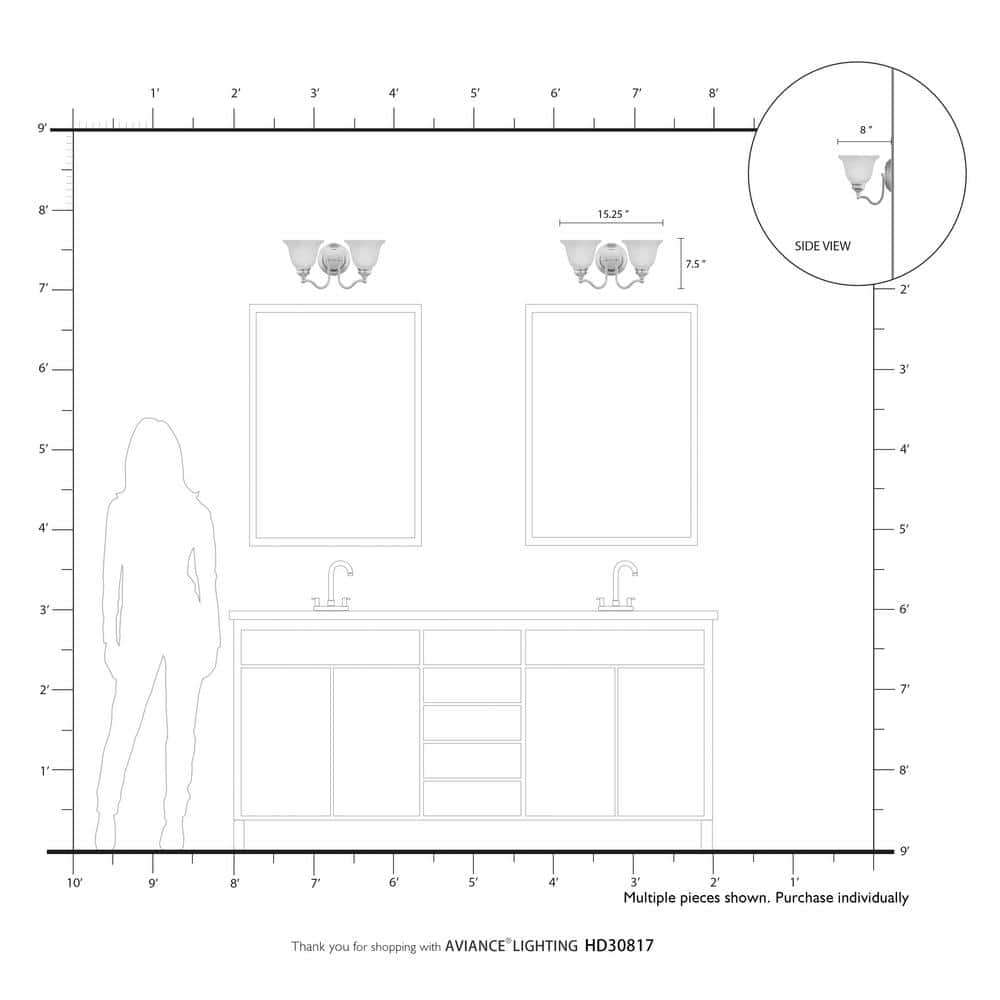 Bronze and White Alabaster Glass 2-Light Vanity Fixture