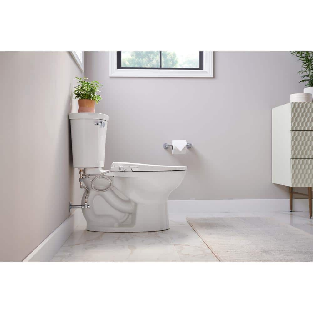White Slim Non-Electric Bidet Seat with Ergonomic Handle