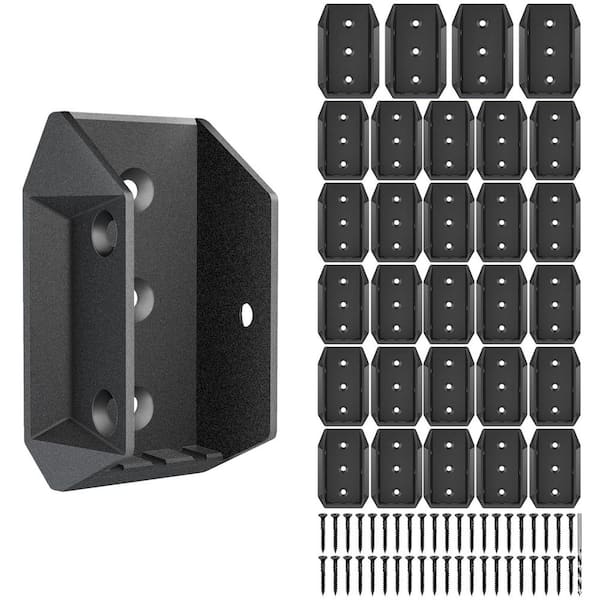 Afoxsos 30-Pieces Aluminum Deck Railing Bracket Connectors for 2 x 4 Wood Post Ultra-Durable with 180 Screws (30-Pack)