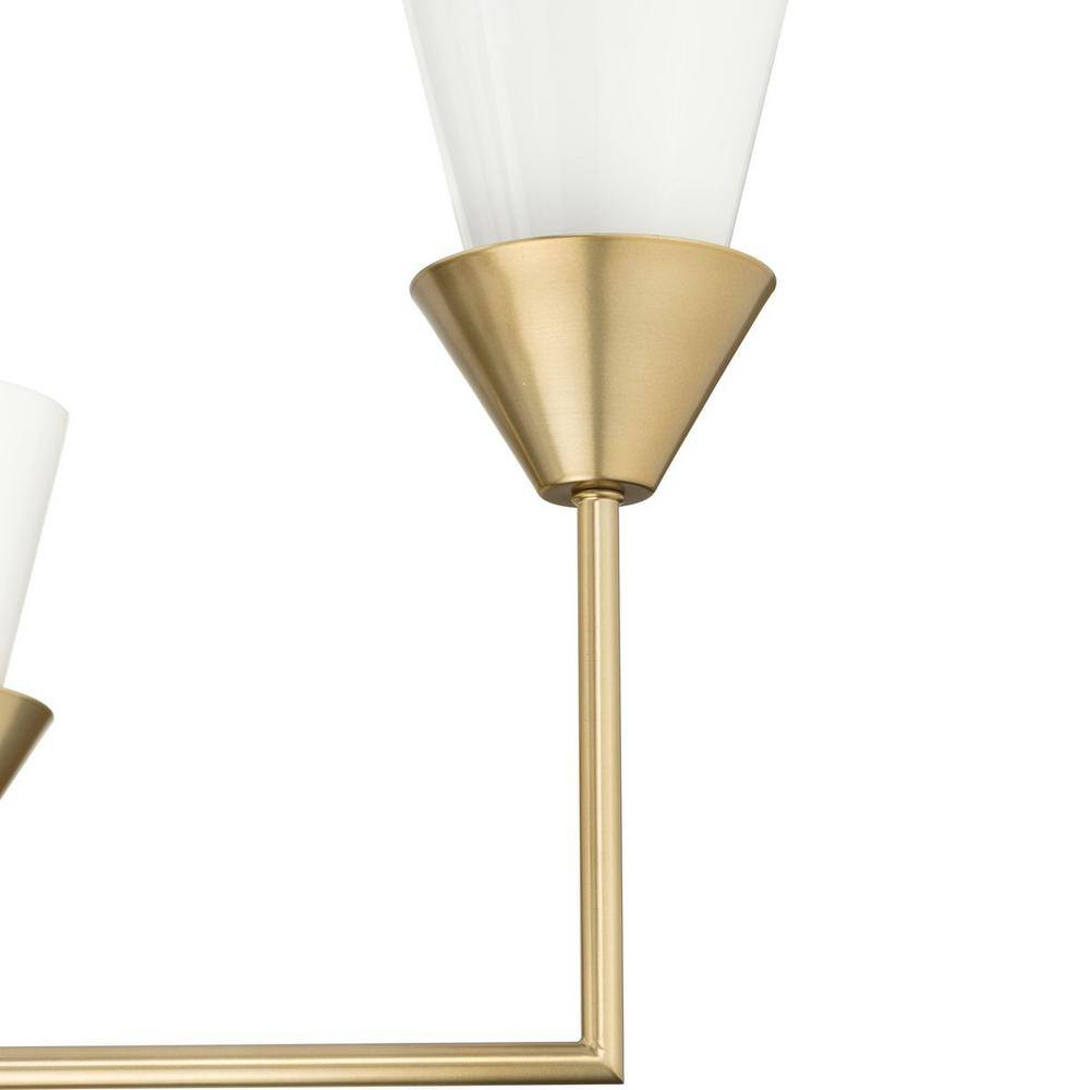 Pinellas Soft Gold 8-Light Chandelier with Opal Glass Shades