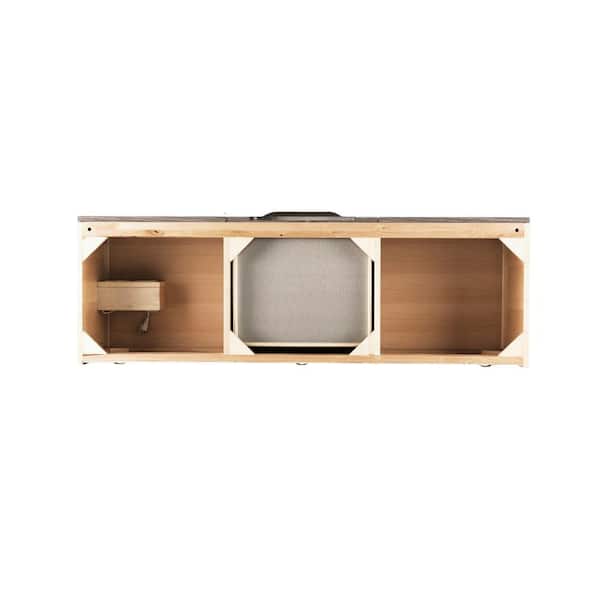 James Martin Vanities Columbia 59.0 in. W x 19.5 in. D x 36 in. H Double Bath Vanity in Ash Gray with Glossy White Composite Top