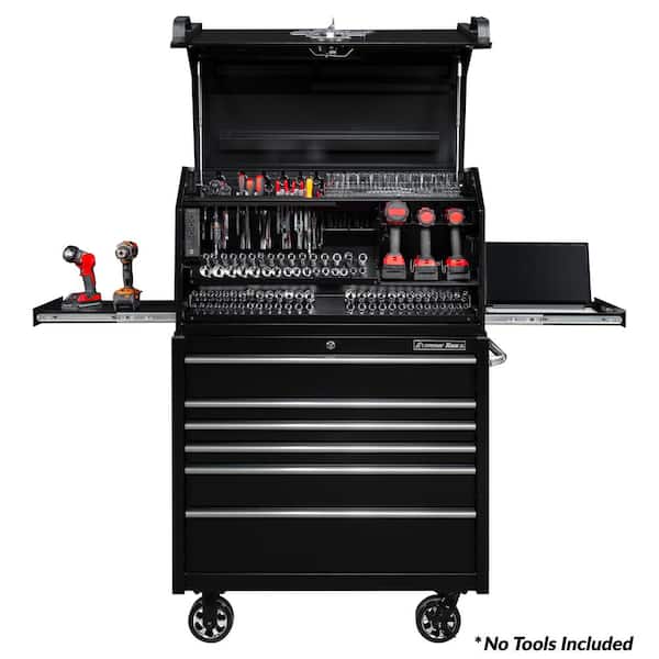 PWS Series 41in W x 24in D Extreme Portable Workstation w 41in W x 25in D 6-Drawer Roller Cabinet Combo Textured Black