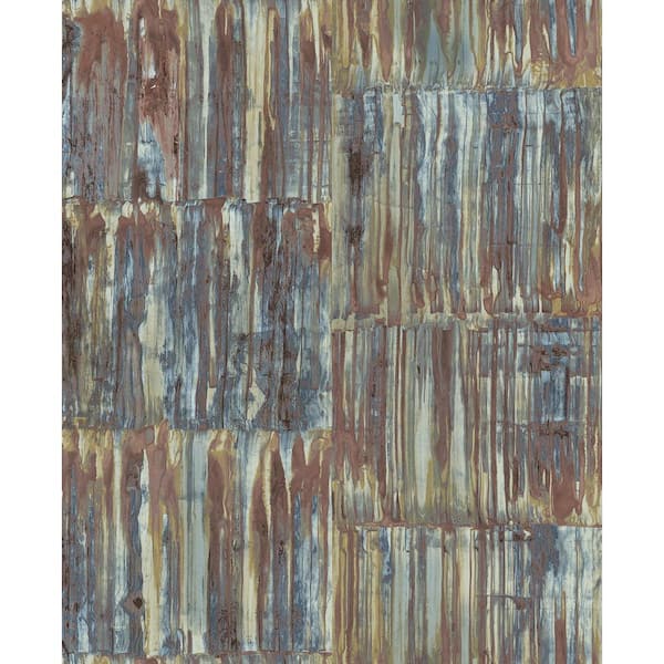 A-Street Prints Patina Panels Multicolor Metal Multicolor Wallpaper Sample