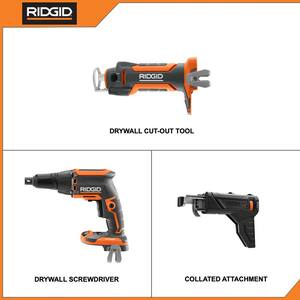 18V Brushless Cordless Drywall Screwdriver with Collated Attachment with 18V Drywall Cut-Out Tool (Tools Only)