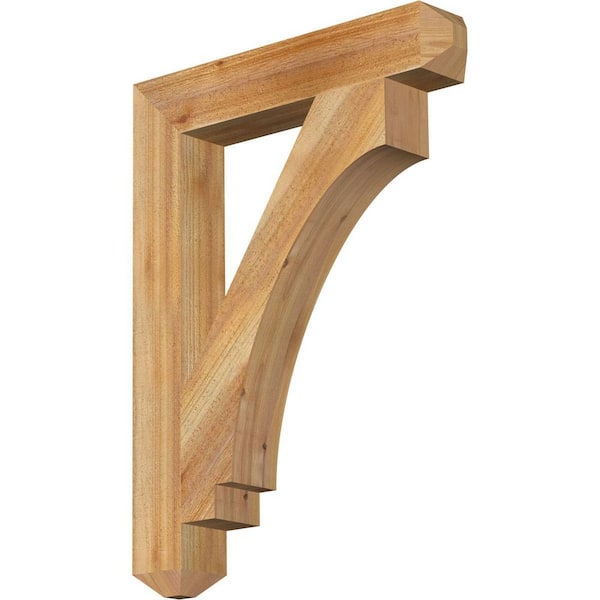 Ekena Millwork 4 in. x 32 in. x 24 in. Western Red Cedar Imperial Craftsman Rough Sawn Bracket
