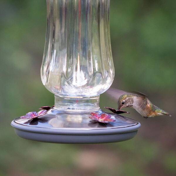 2 Vintage Crystal Etched Hummingbird Wine Glasses, 8 oz Vintage