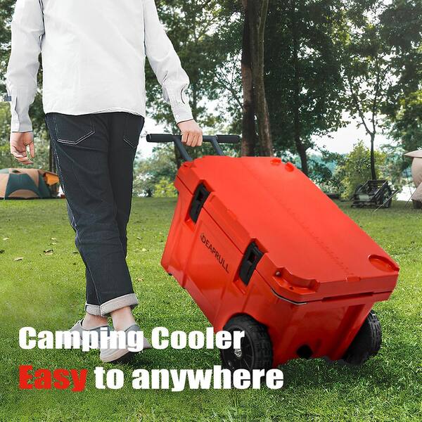 Gilati Red 55 qt. Portable Chest Cooler, Leak-Proof Outdoor