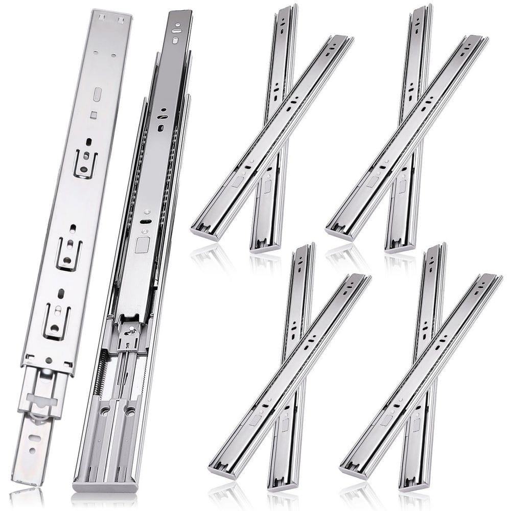 8-Piece 4 Pairs 18 in. Soft Close Silver 3 Fold Full Extension Side Mount Cabinet Drawer Glides for Cabinet price history on PriceWatchPro