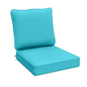 24 in. X 24 in. Outdoor Square Waterproof Removable Sofa Cushionin Lake Blue