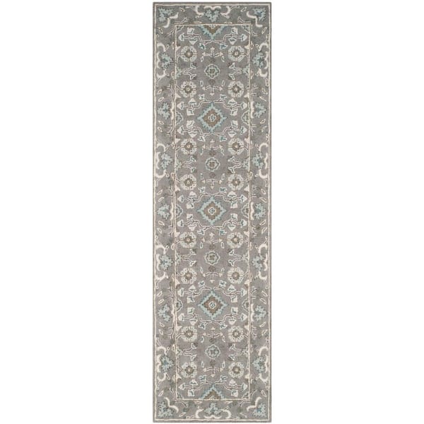 Blossom Grey 2 ft. x 8 ft. Border Runner Rug
