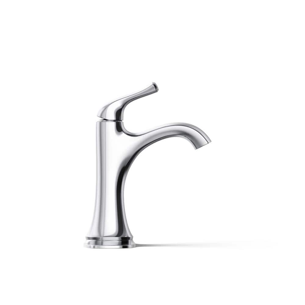 Polished Chrome Single Handle Mid Arc Bathroom Faucet
