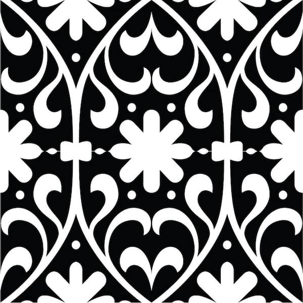 MI ALMA Black B15 7 in. x 7 in. Vinyl Peel and Stick Tile (24 Tiles, 8.17 sq. ft./Pack)