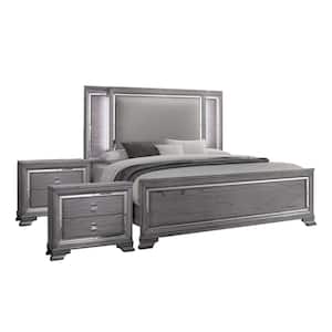 Tannon 3-Piece Light Gray King Wood Bedroom Set