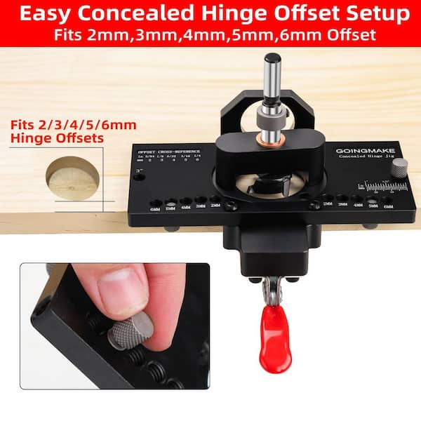 Numhew Metal Concealed Hinge Jig with Quick Clamp and Dust Vacuum