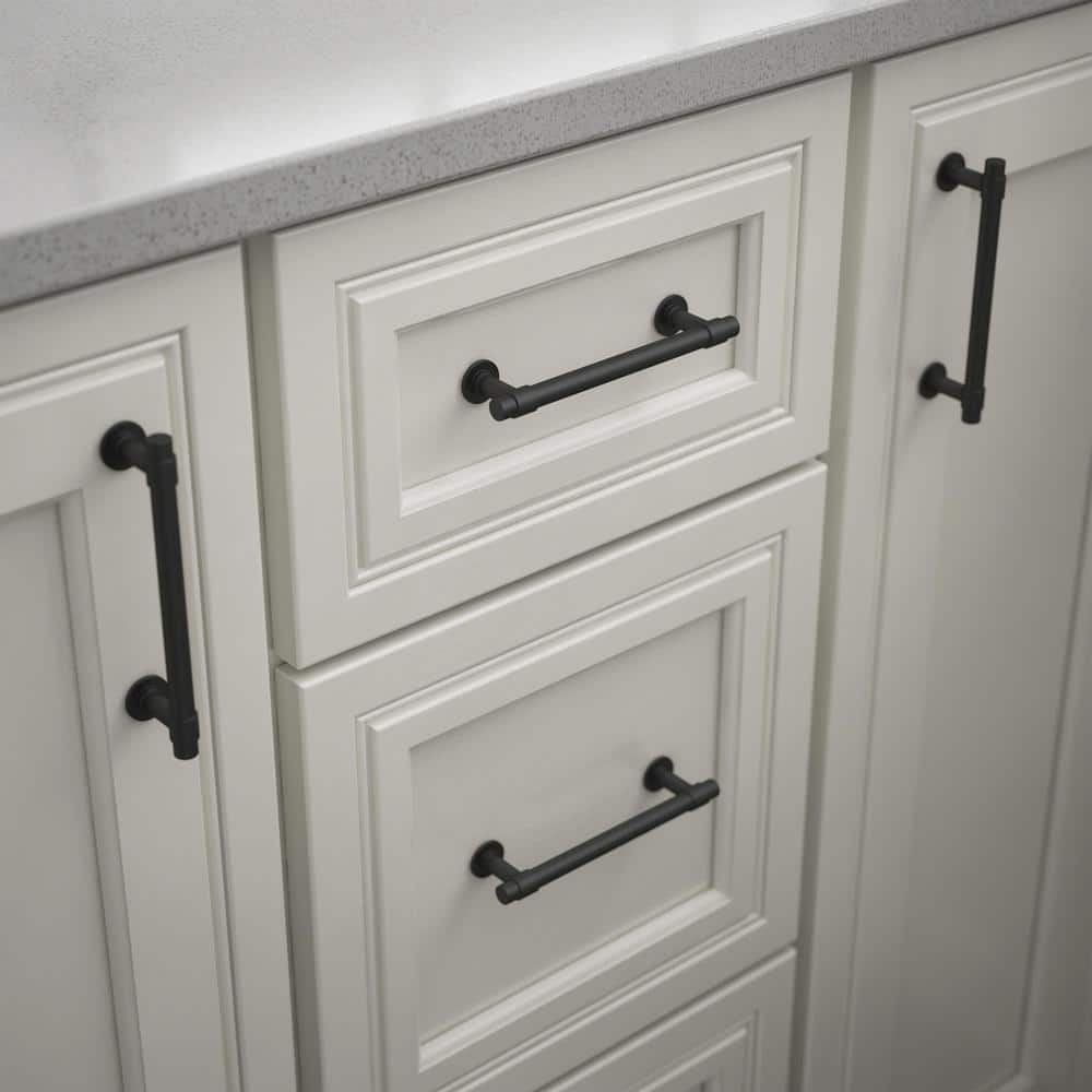 Matte Black 4'' Center to Center Bar Cabinet Pulls Set