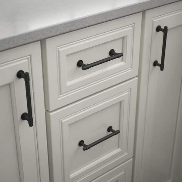 10-Pack Bar 4 in. (102 mm) Classic Matte Black Cabinet Drawer Pulls