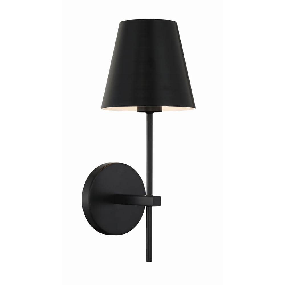 Xavier Matte Black Steel Cylinder Dimmable Wall Sconce