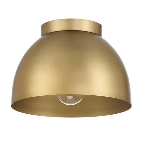 Hunter Erling 10 in. 1 Light Luxe Gold Dome Flush Mount Lighting for Hallway