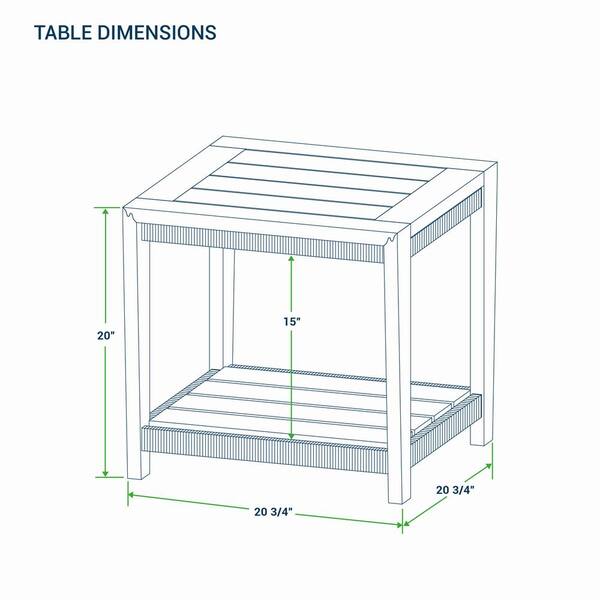 Cambridge Casual Cambridge Casual Nassau Teak Wood Patio Side