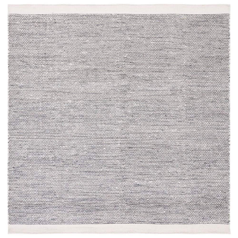 Black/color Rug Square SAFAVIEH Natura 6 ft. x 6 ft. Black/Ivory Border 2--Toned Square Area ...