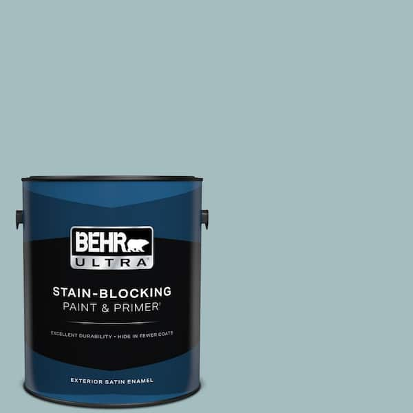 BEHR ULTRA 1 gal. #PPU13-13 Oslo Blue Satin Enamel Exterior Paint & Primer