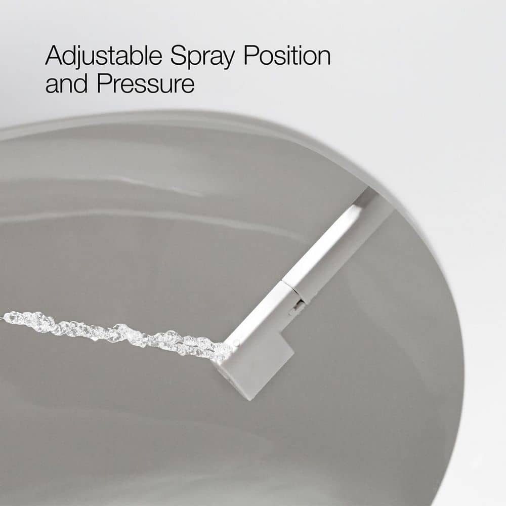 White Elongated Warm Water Bidet Toilet Seat with UV Sanitizing