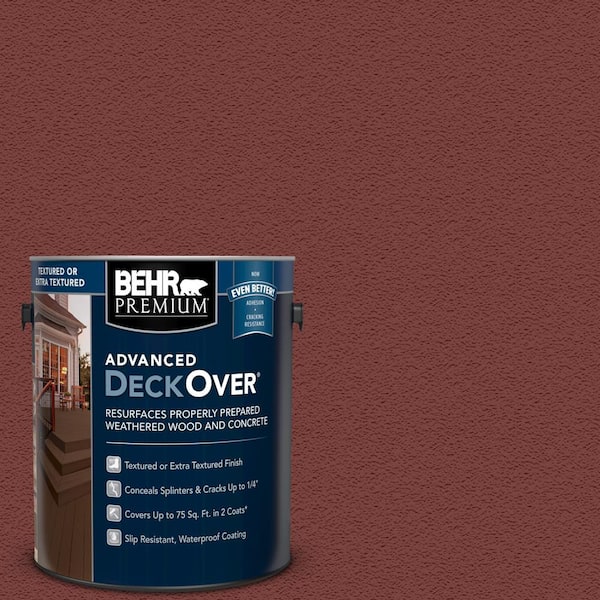 BEHR Premium Advanced DeckOver 1 gal. #SC-112 Barn Red Textured Solid Color Exterior Wood and Concrete Coating