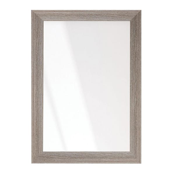BrandtWorks 33 in. W x 47 in. H Montauk Beachwood Rustic Medium Brown Sloped Wall Mirror