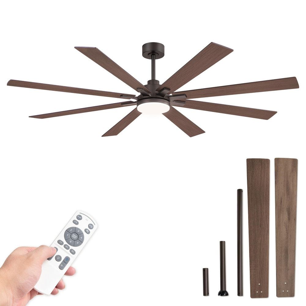 72 in. Large Standrad Downrod Brown in.door/Outdoor Ceiling Fan with LED Light Remote DC Motor for living room Patio price history on PriceWatchPro