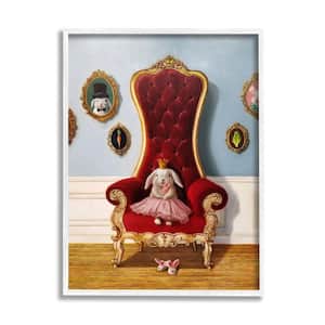 Princess Rabbit Royal Heir Throne Funny Animal By Lucia Heffernan Framed Print Animal Texturized Art 24 in. x 30 in.
