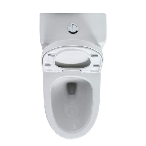 12 in. Rough-in 1-piece 1.28 GPF Dual Flush Elongated Toilet in White, Seat  Included