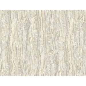 Marble Texture Beige and Grey Paper Non-Pasted Strippable Wallpaper Roll (Cover 60.75 sq. ft.)