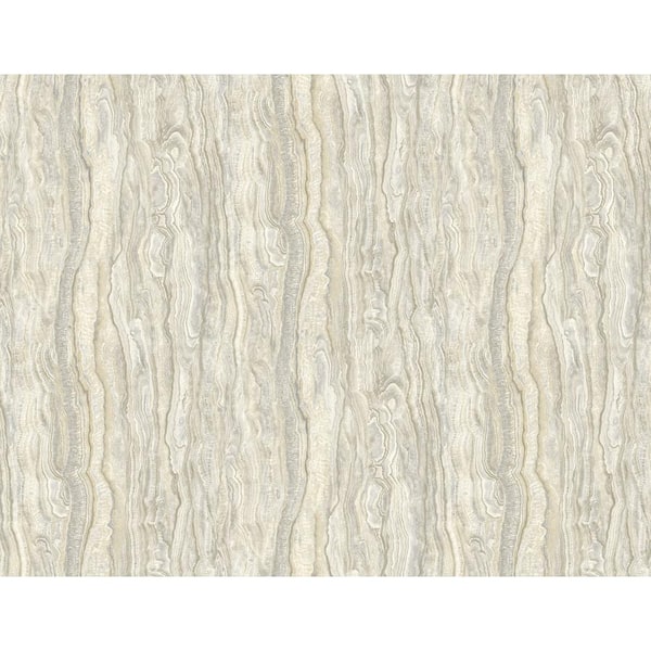 CASA MIA Marble Texture Beige and Grey Paper Non-Pasted Strippable Wallpaper Roll (Cover 60.75 sq. ft.)