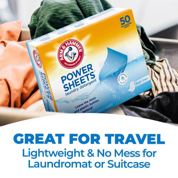 ARM & HAMMER Fresh Linen, Power Laundry Detergent Sheets, 50-count  3320097657 - The Home Depot