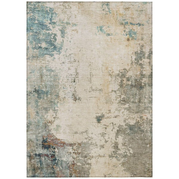 Chantille Machine Washable Indoor/Outdoor Abstract ACN2022 Ivory 5 ft. x 7 ft. 6 in. Area Rug