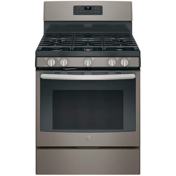 GE 30 in. 5.0 cu. ft. Gas Range with Self-Cleaning Oven in Slate, Fingerprint Resistant