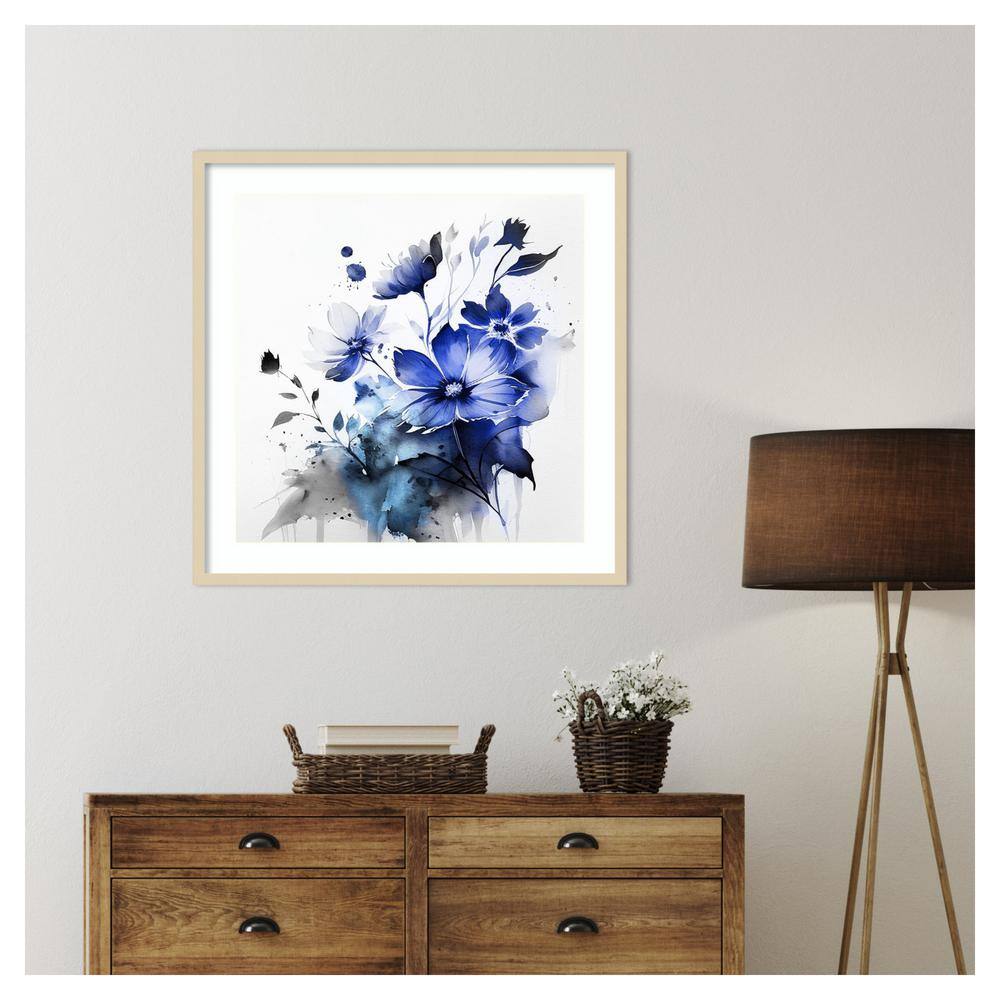 Blue Spring Floral III Abstract Expressionism Framed Wall Art