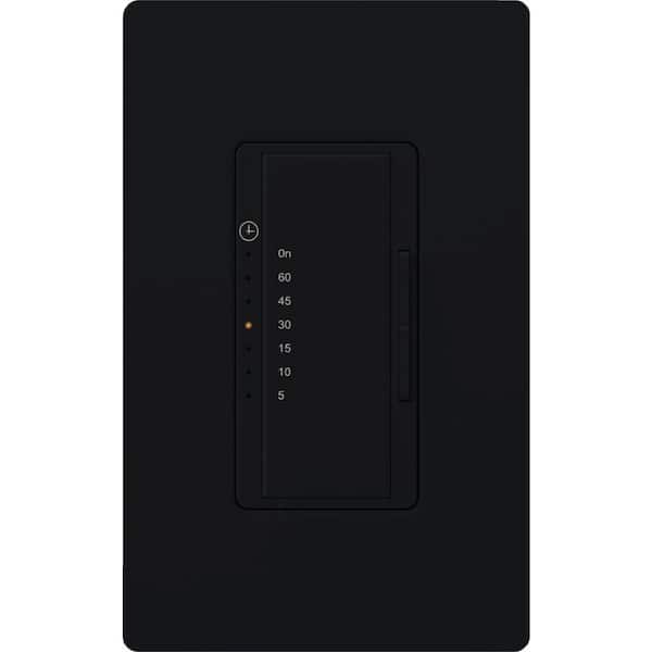 Maestro Countdown Timer Switch for Fans and Lights, 3A Fan/150W LED, Single-Pole/Multi-Location, Black (MA-T51MN-BL)