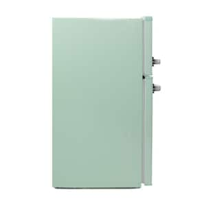 3.0 cu. ft. Retro 2 Door Mini Fridge in Green with Freezer