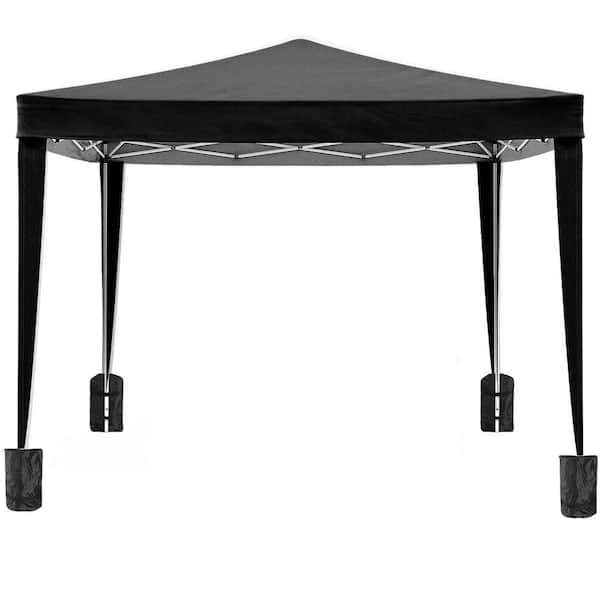 10 ft. W x 10 ft. D x 8.5 ft. H Black Roof Metal Portable Carport with 4 Removable Sidewalls and Carry Bag