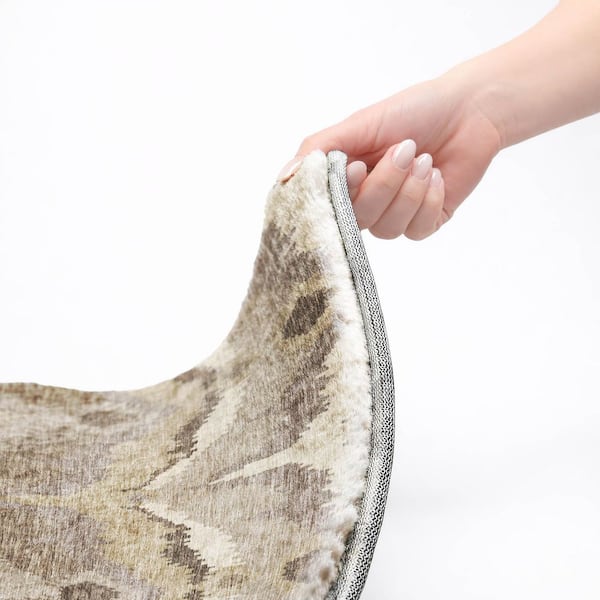 Dream Shag Premium Machine Washable Abstract ADS743 Beige 10 ft. x 14 ft. Area Rug