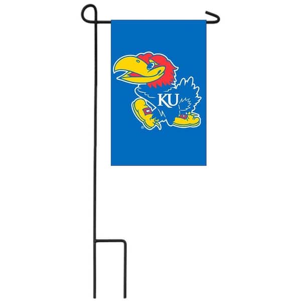 1 ft. x 1-1/2 ft. University of Kansas 2-Sided Garden Flag with 3-2/3 ft. Metal Flagpole