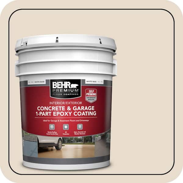 5 gal. #OR-W11 White Mocha Self-Priming 1-Part Epoxy Satin Interior/Exterior Concrete and Garage Floor Paint